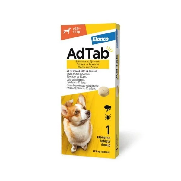 AdTab tablete protiv buha i krpelja za žvakanje za pse (5,5–11 kg)